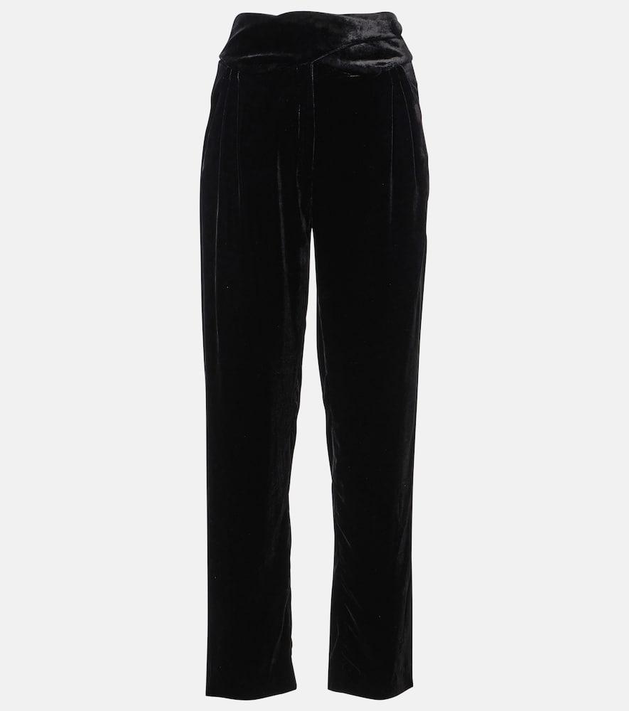 blazé milano afterglow high-rise velvet slim pants