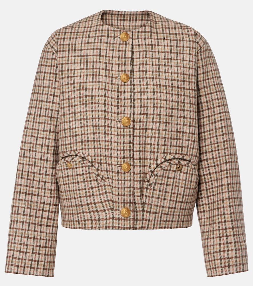blazé milano altai checked wool and cashmere jacket