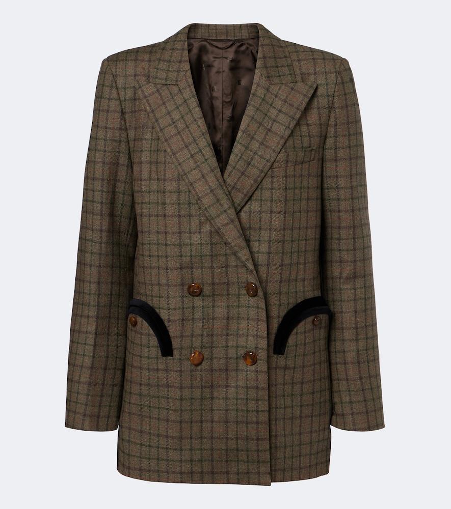 blazé milano everyday checked wool and cashmere blazer