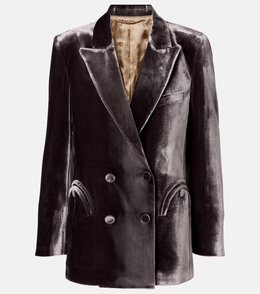 blazé milano everynight double-breasted velvet blazer