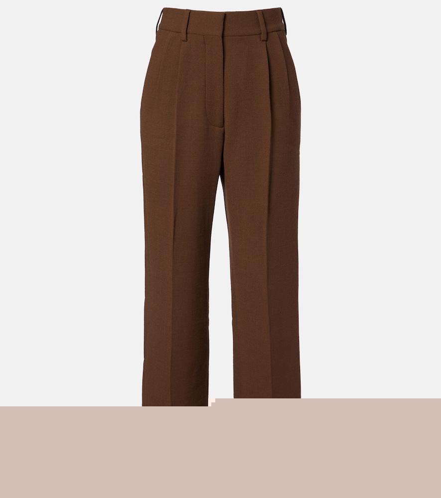blazé milano fox high-rise virgin wool crêpe wide-leg pants