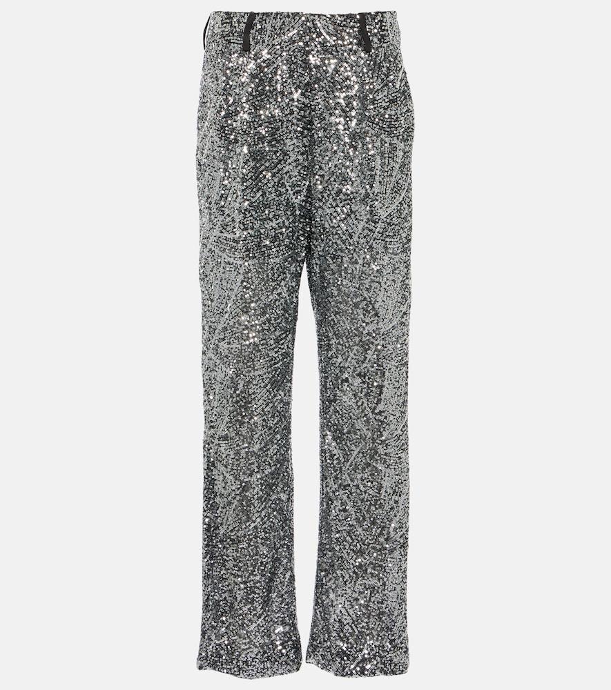 blazé milano fox sequined straight pants