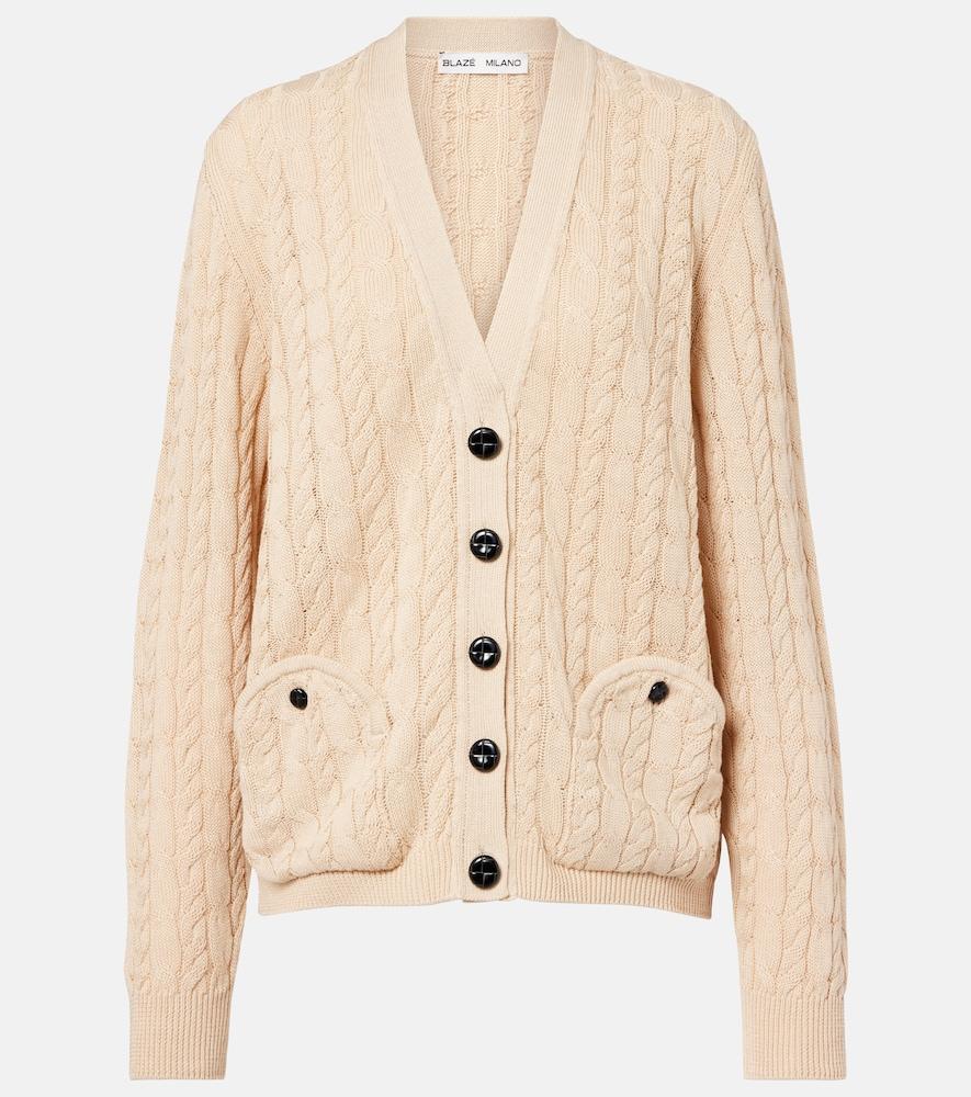 blazé milano ket cable-knit cotton cardigan