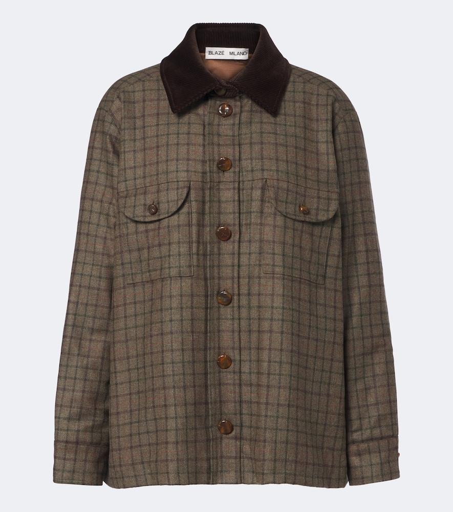 blazé milano olmida berber checked wool and cashmere jacket