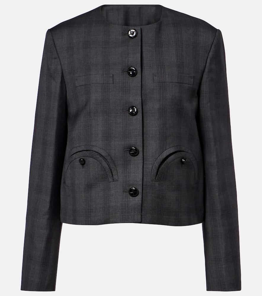 blazé milano shamo checked virgin wool jacket