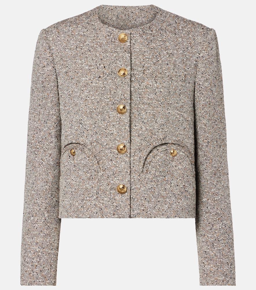 blazé milano shamo linen-blend tweed jacket