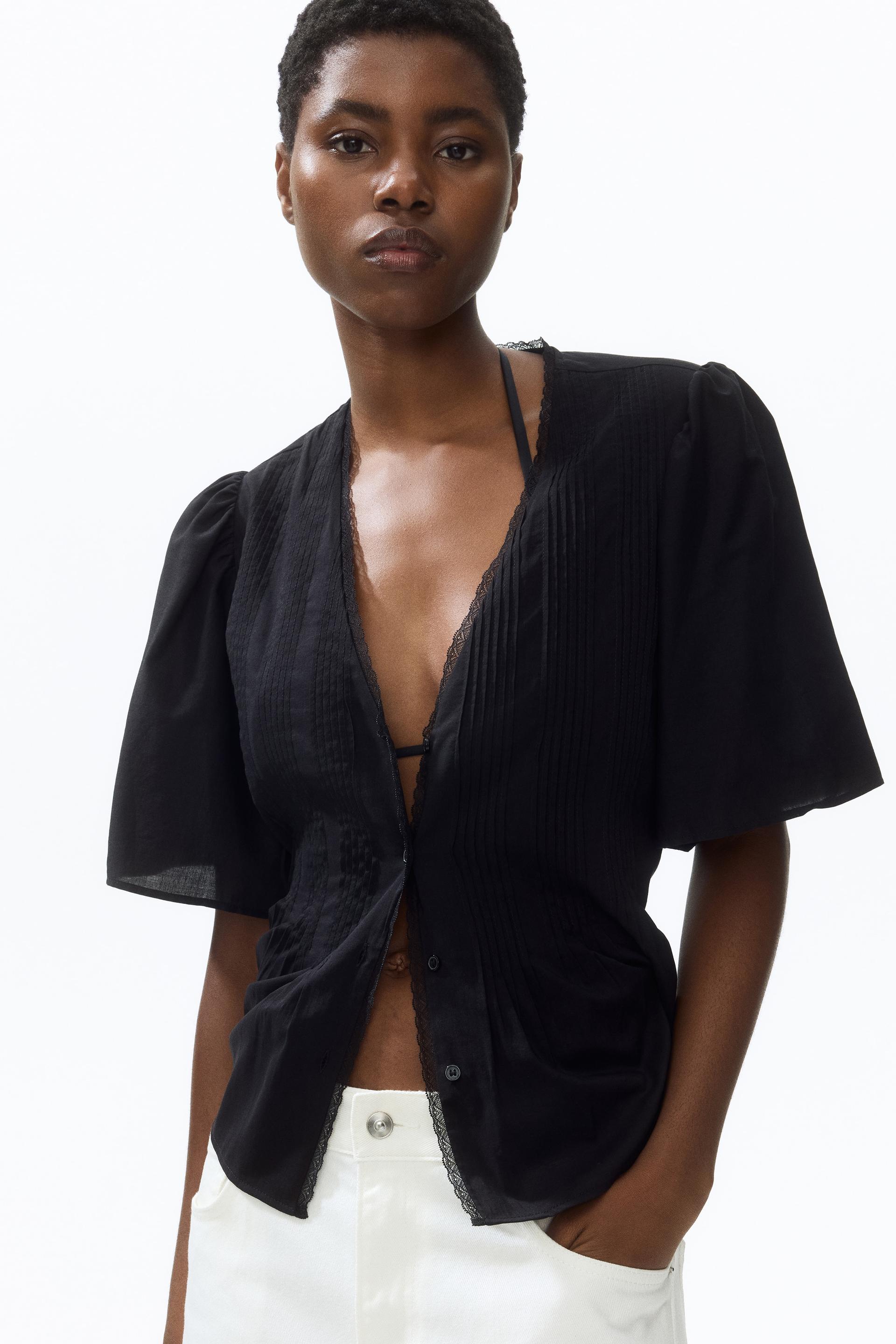 blouse with pintucks