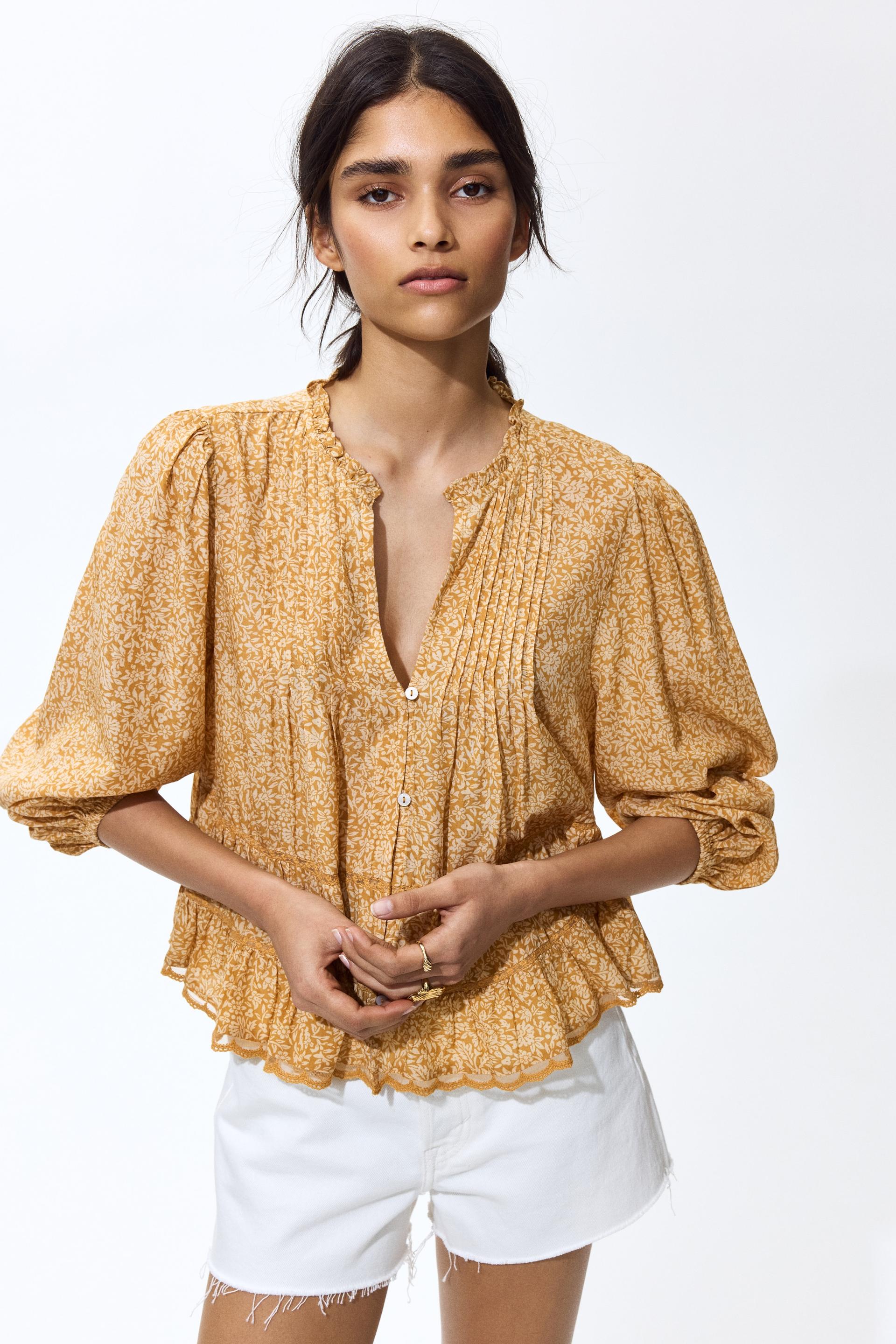 blouse with pintucks