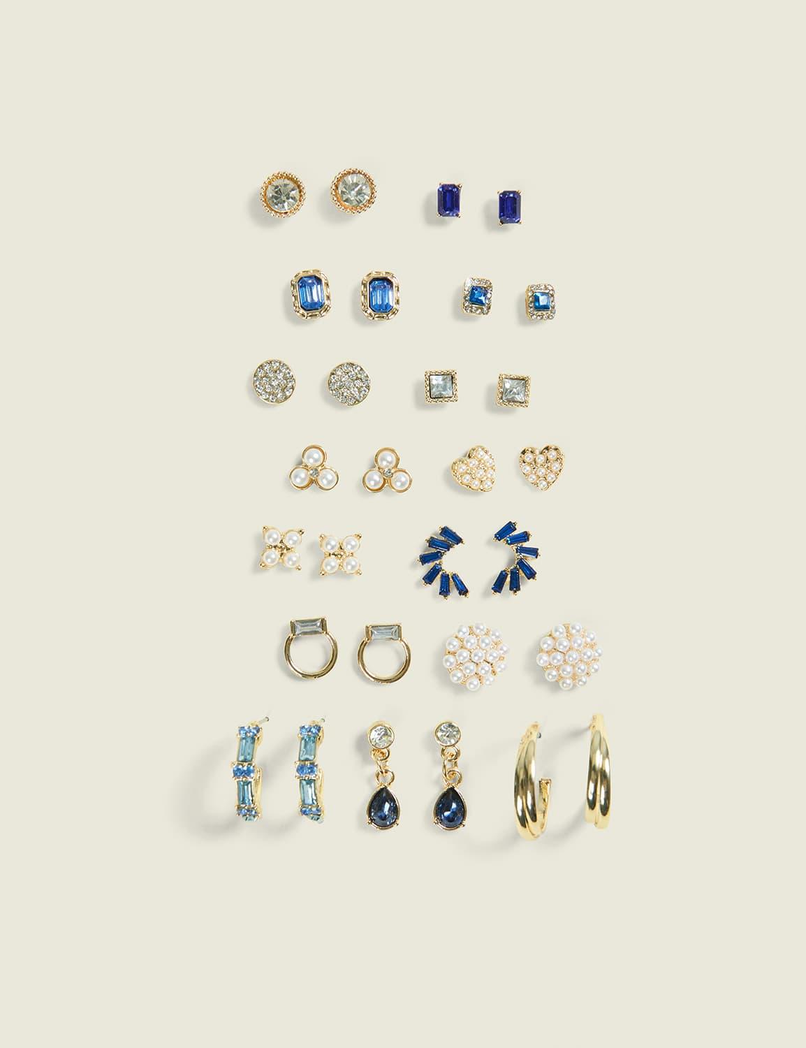 blue & goldtone earring mega pack