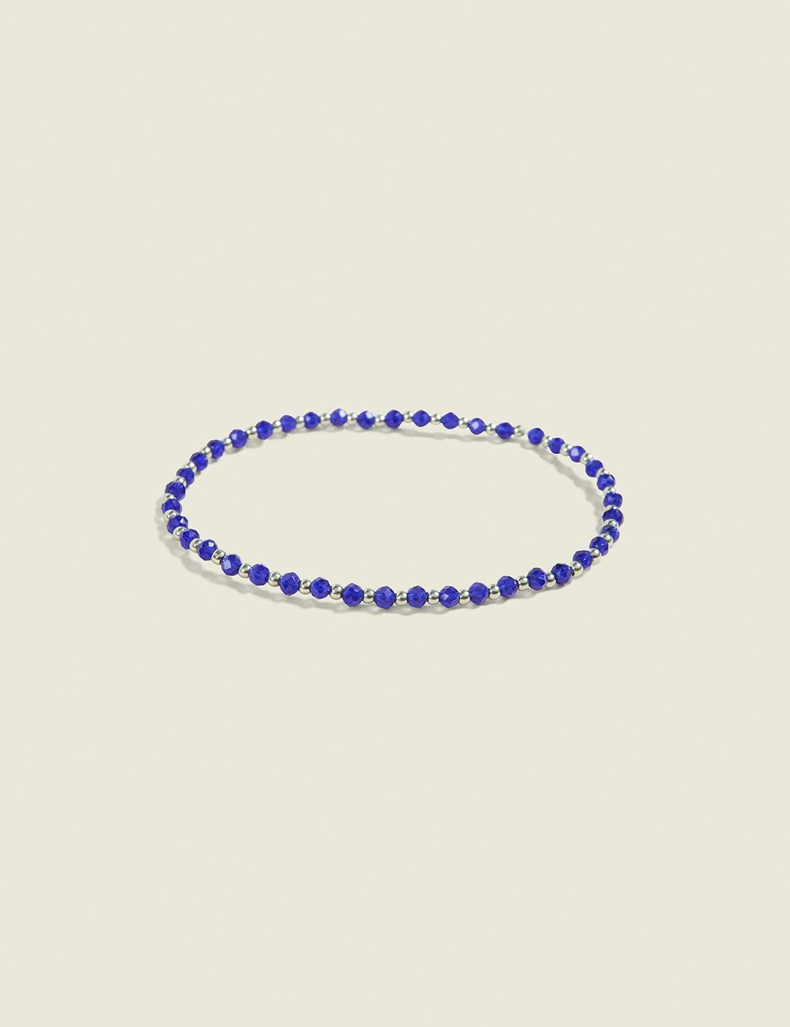 blue & silvertone stretch bracelet