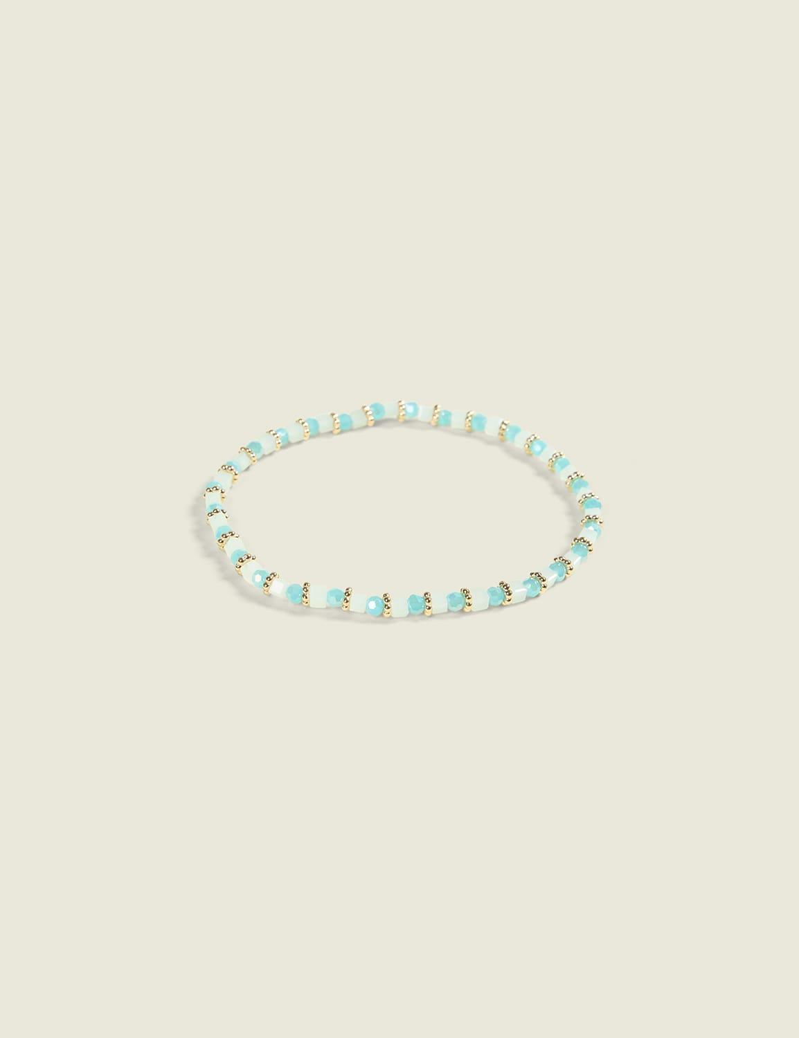 blue & white stretch bracelet