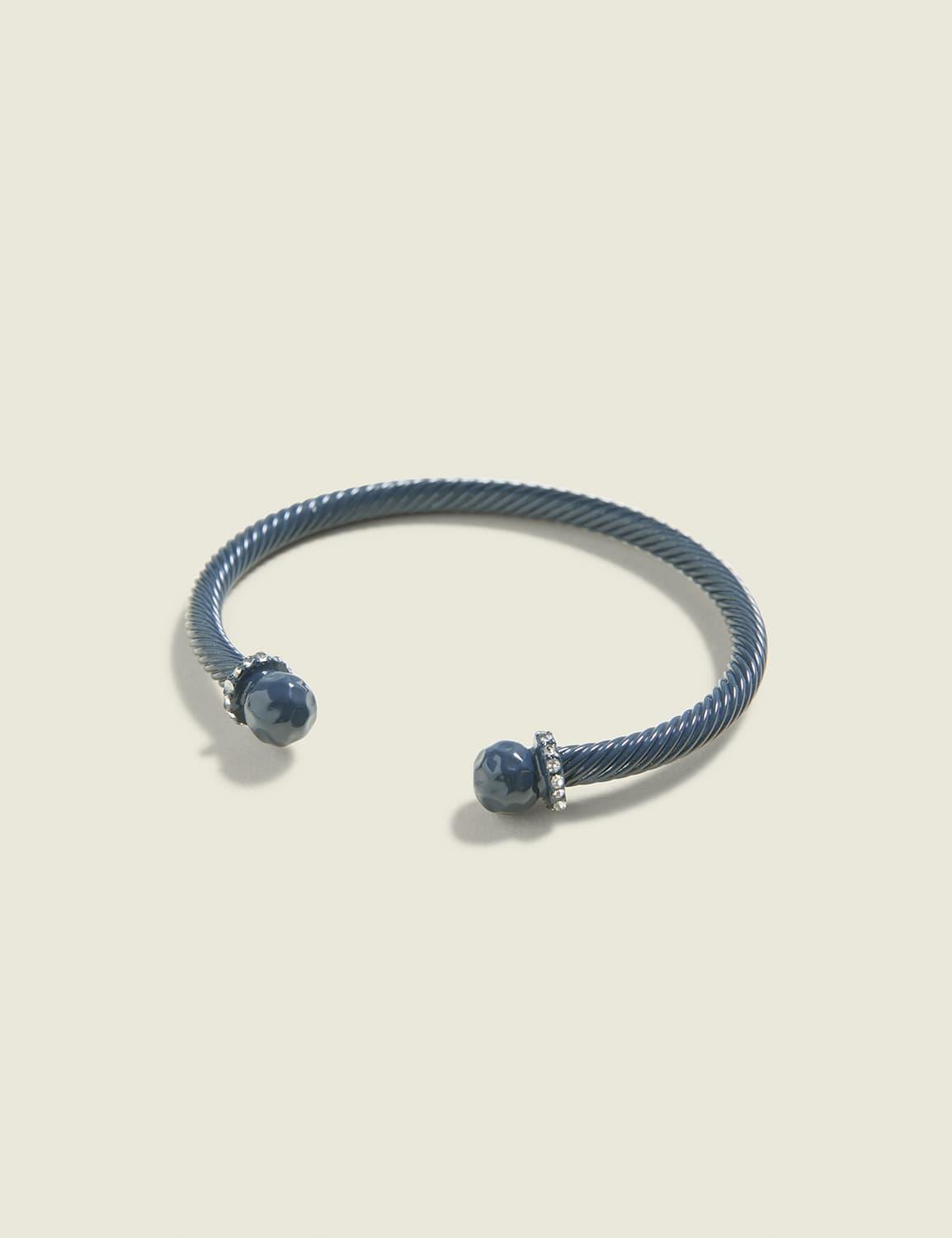 blue cable cuff bracelet