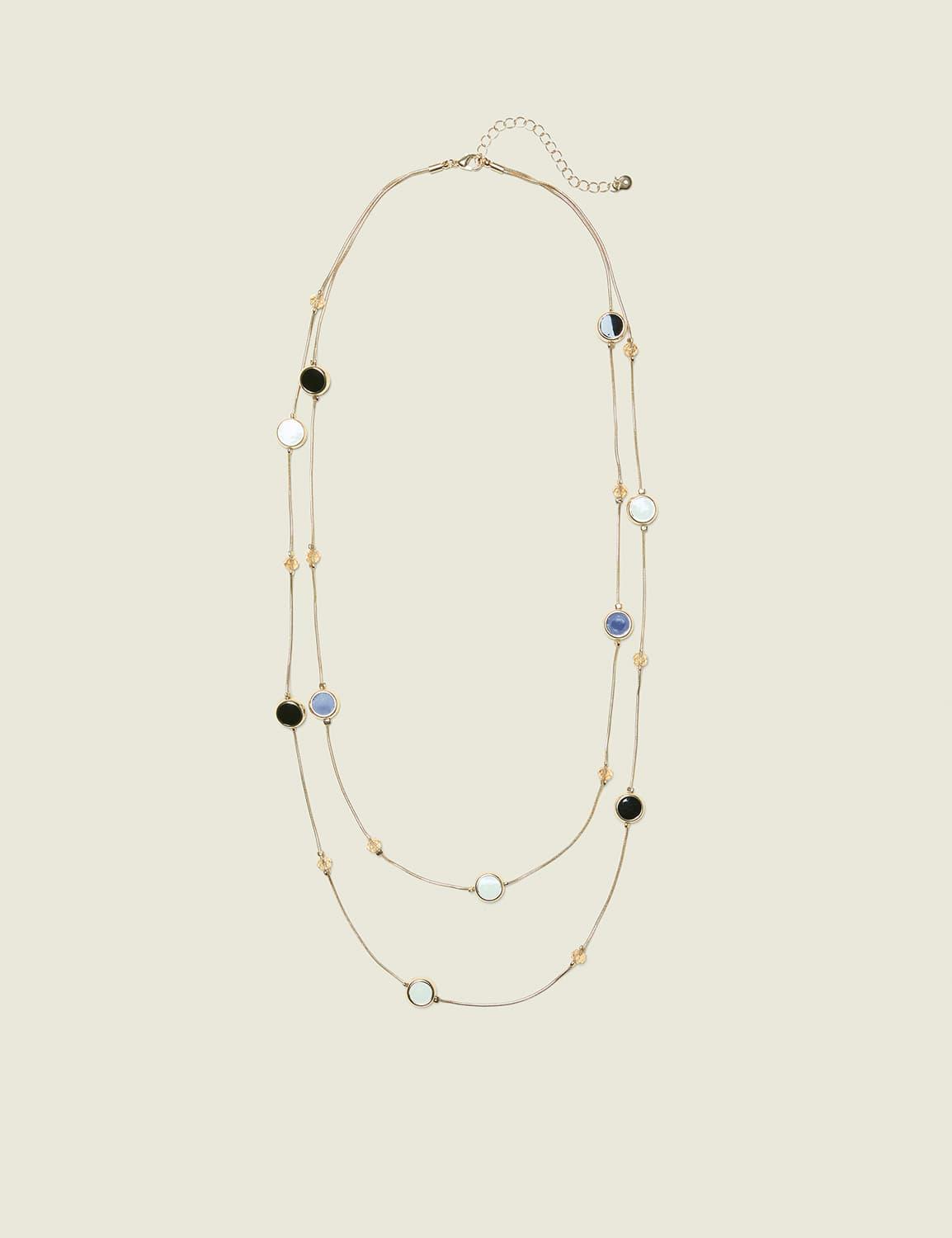 blue imitation stone multi-row necklace