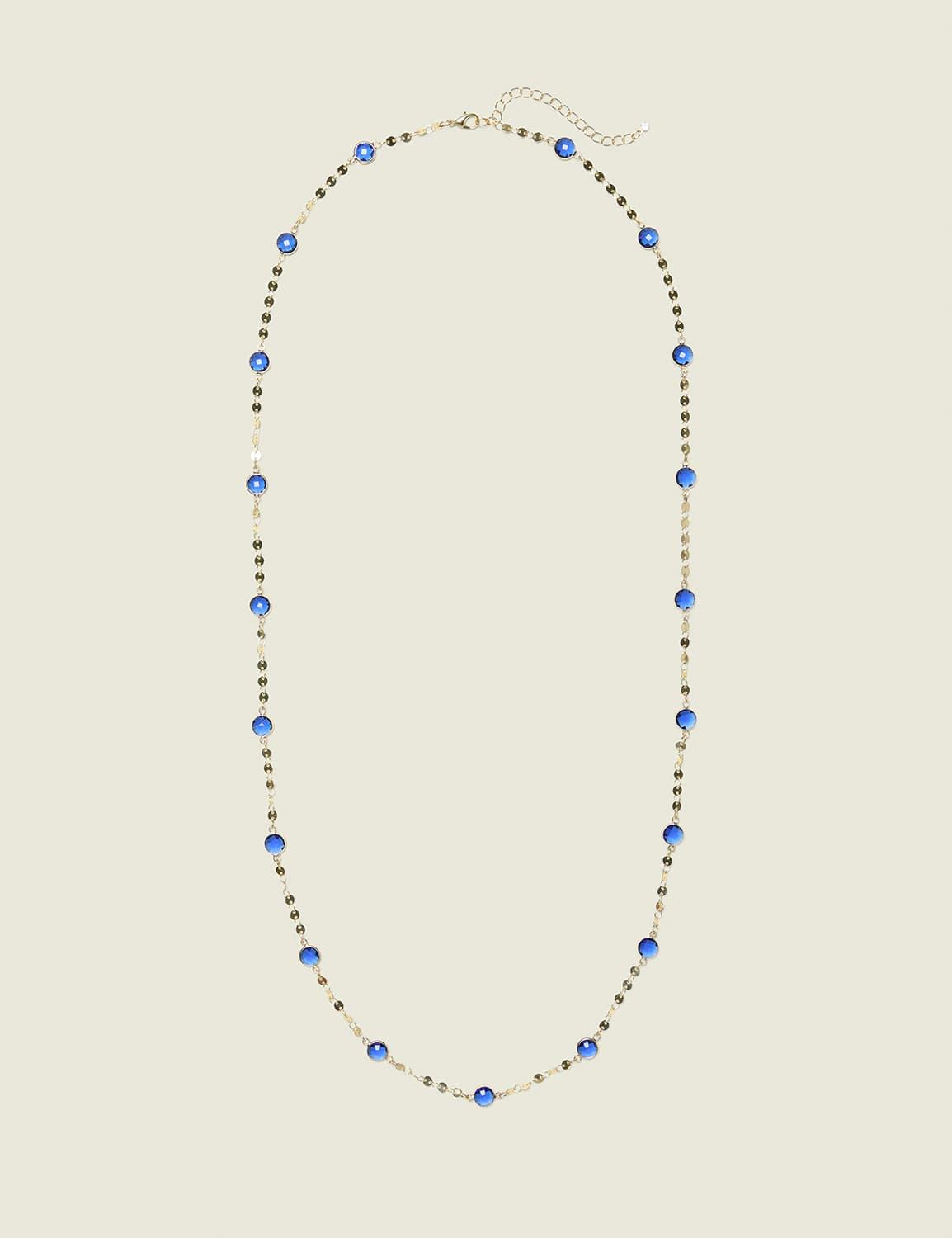 blue imitation stone station necklace