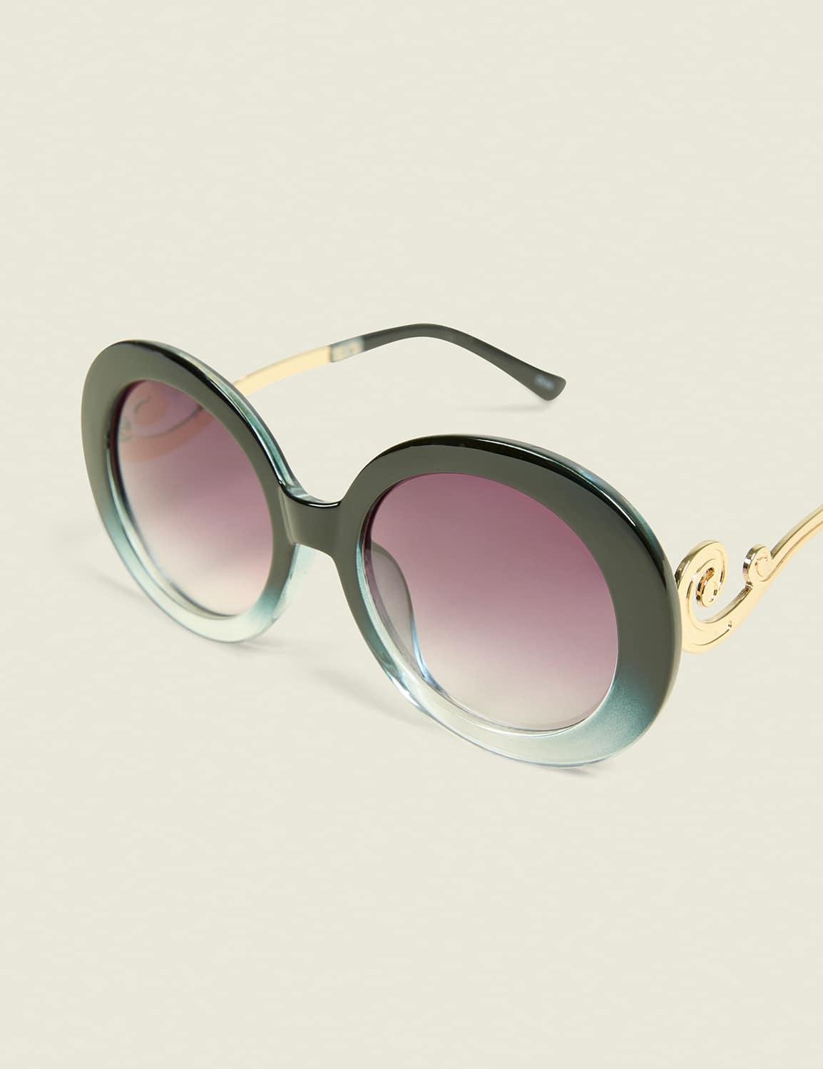 blue ombre circle sunglasses