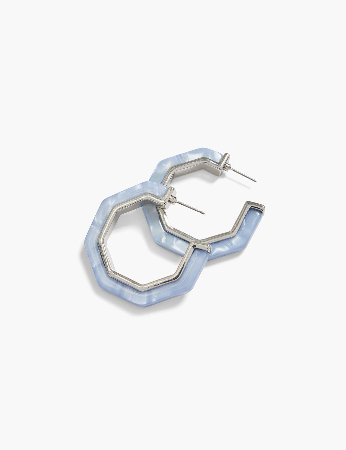 blue resin hoop earrings