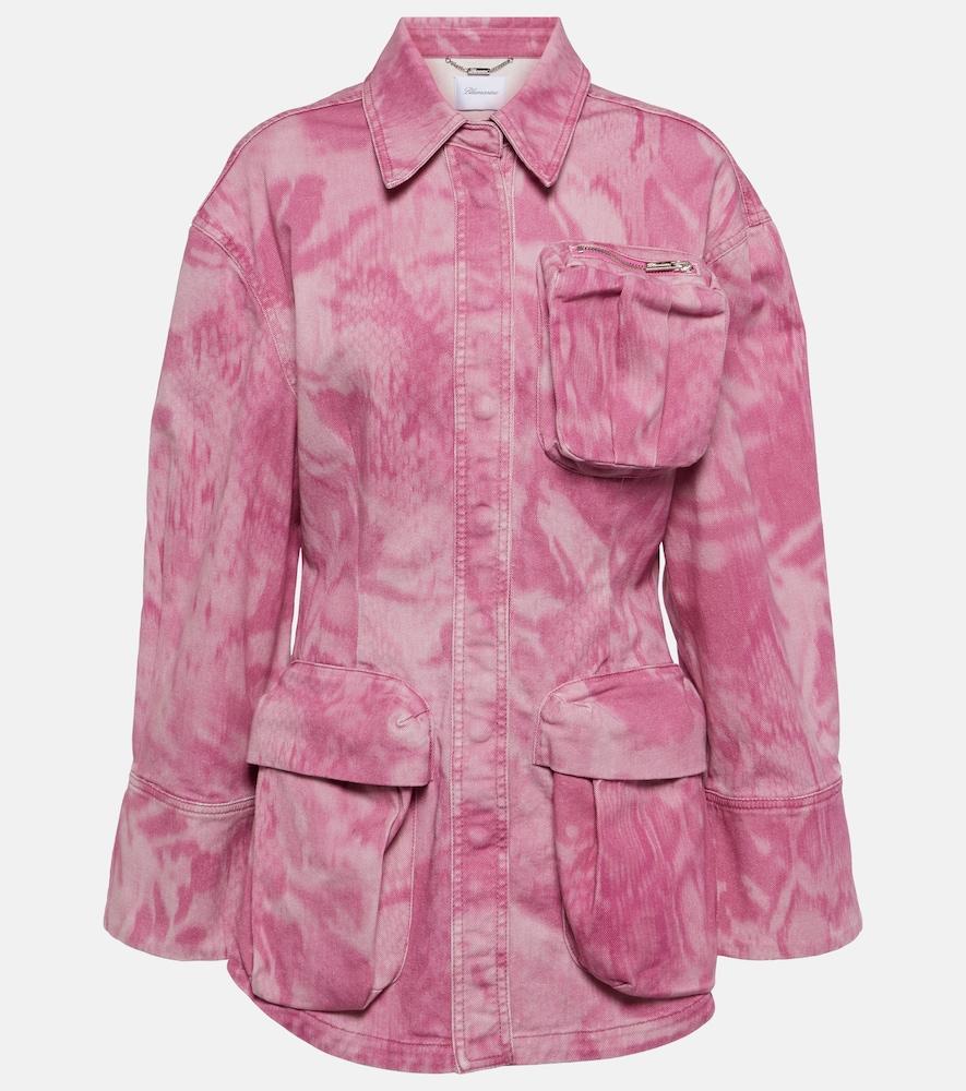 blumarine camouflage denim cargo jacket