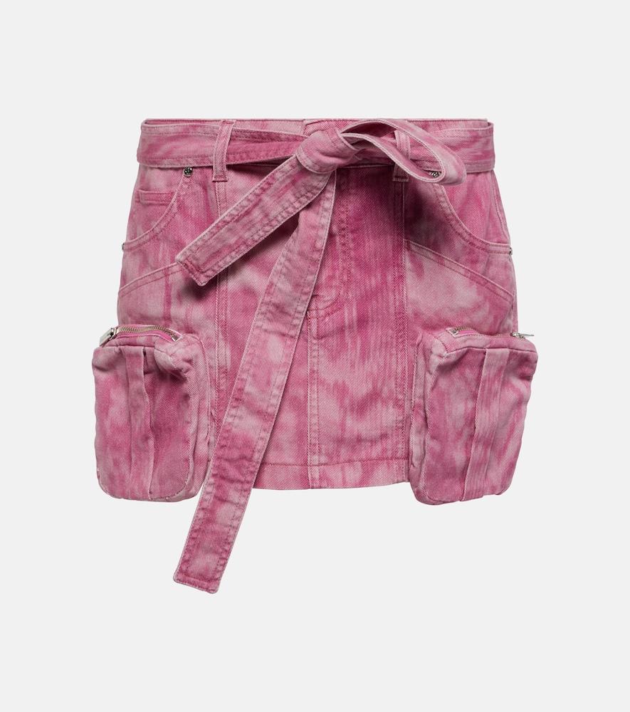 blumarine camouflage denim cargo miniskirt