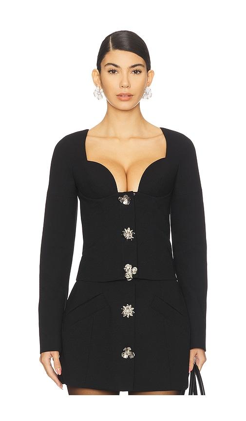 blumarine crepe double top in black. - size 38 (also in 40)