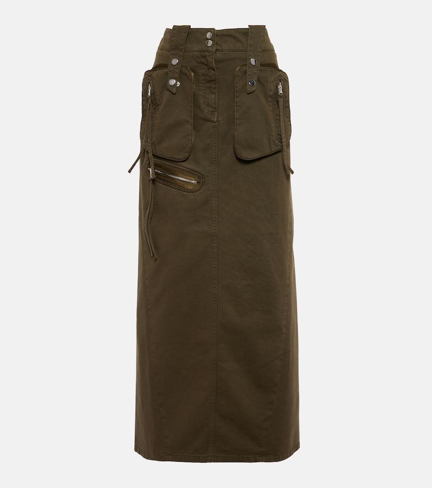 blumarine denim cargo maxi skirt