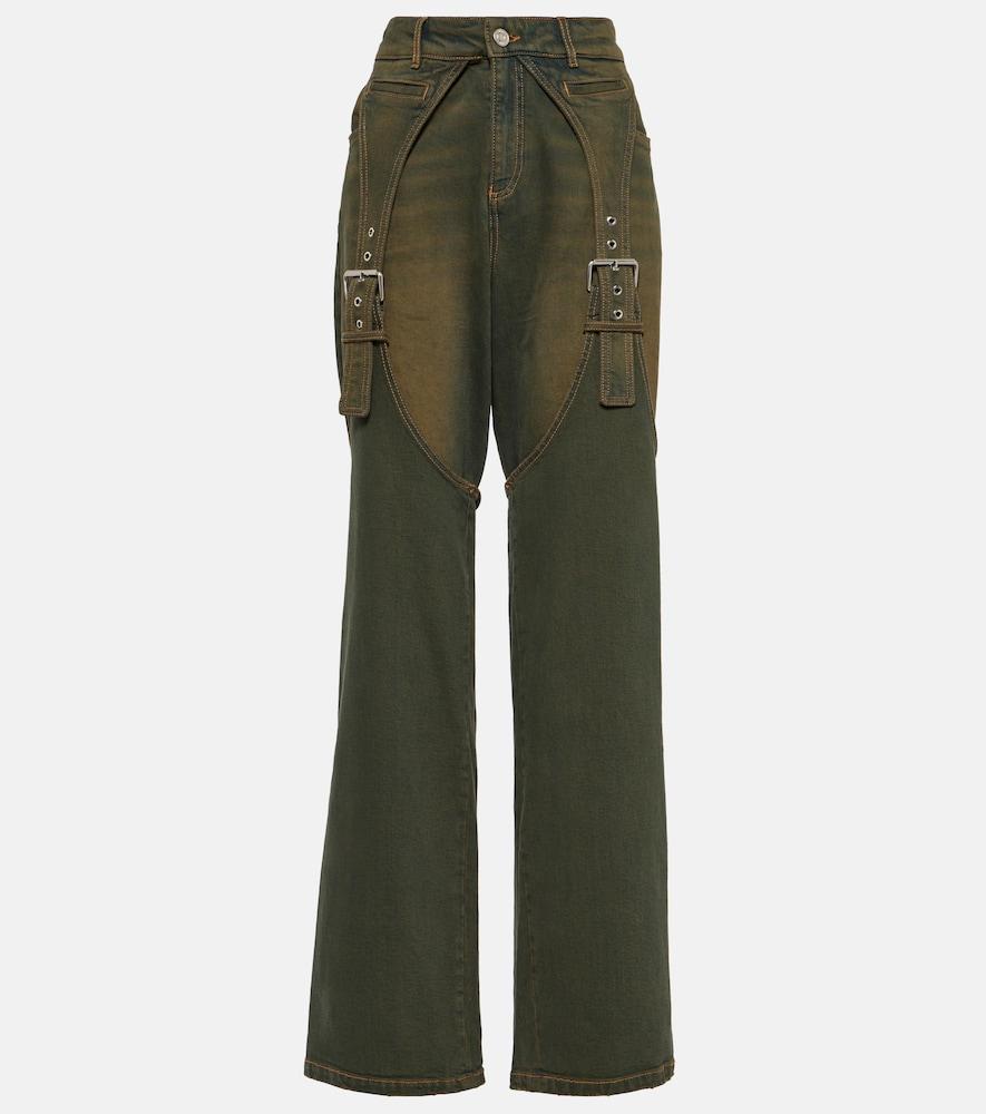 blumarine embellished buckle boyfriend jeans