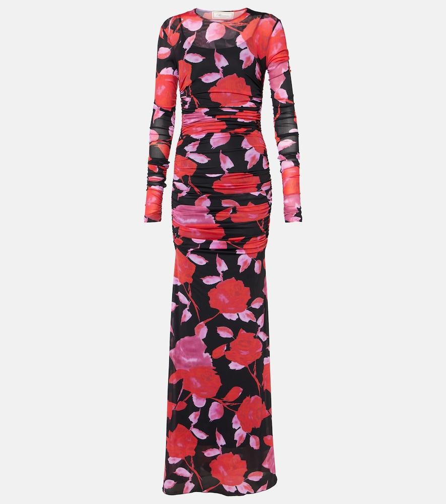 blumarine fine jer printed maxi dress