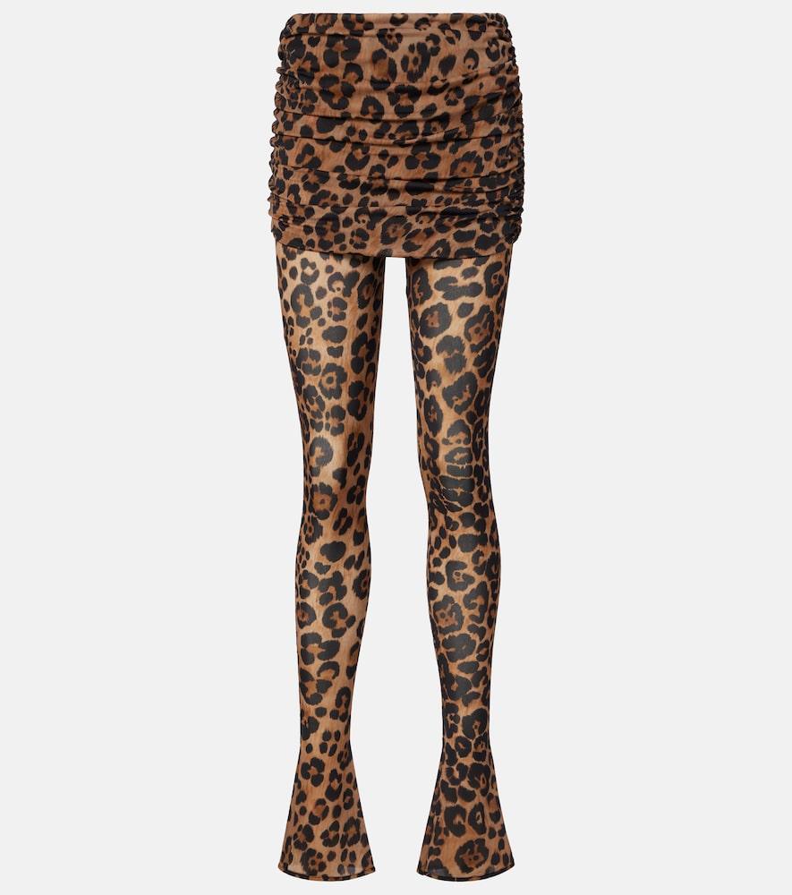 blumarine leopard-printed jersey leggings