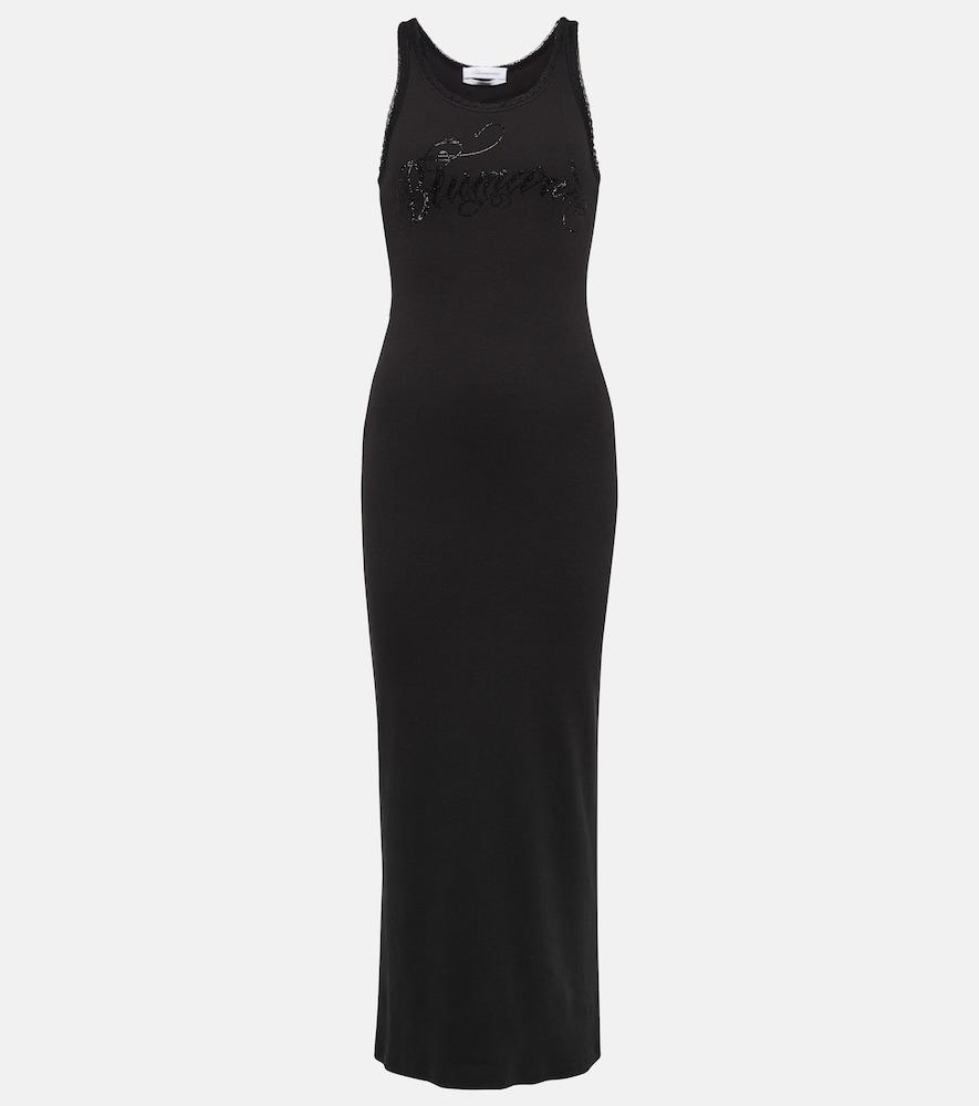 blumarine logo cotton-blend maxi dress