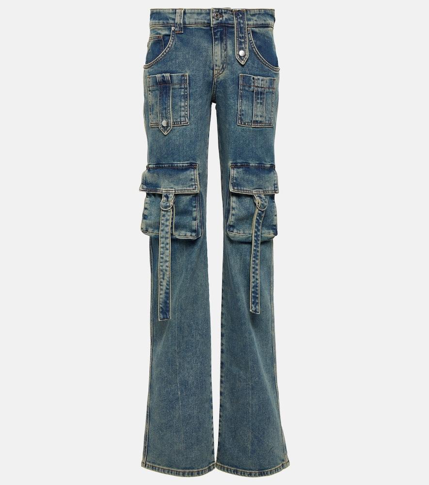 blumarine low-rise denim cargo pants