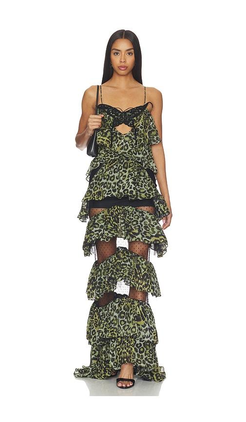 blumarine print dress in green in green. - size 36 (also in 38, 40, 42)
