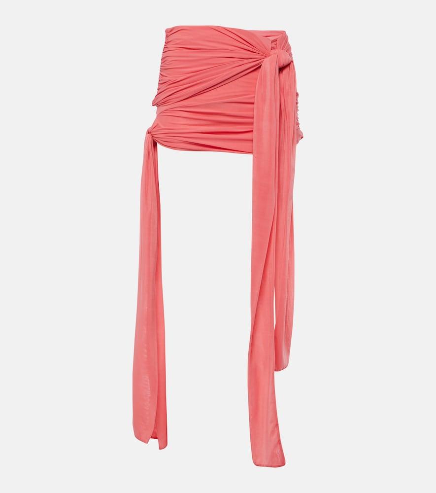 blumarine ruched jersey mini skirt