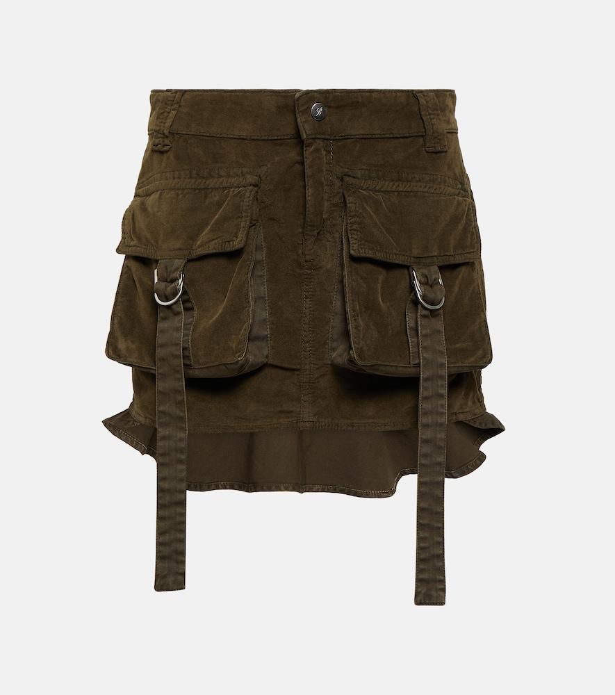 blumarine velvet cargo miniskirt