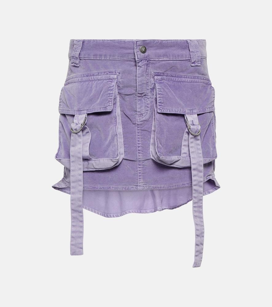 blumarine velvet cargo miniskirt