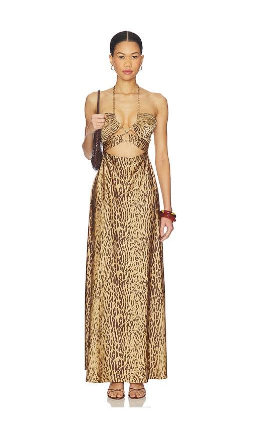 boamar dasha long dress in brown. - size m (also in s, xs)
