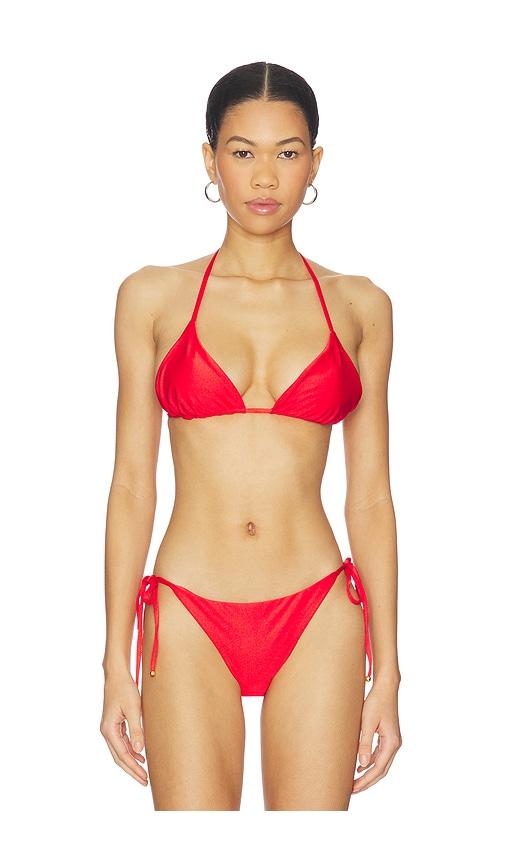 boamar naos bikini top in red. - size l (also in s, xs, m)