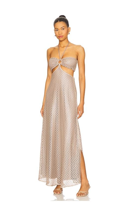 boamar x revolve lazuli long dress in brown. - size l (also in xl)