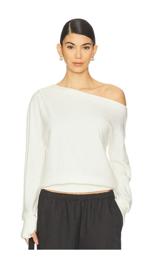 bobi asymmetrical thumbhole top in cream. - size l (also in xs, s, m)