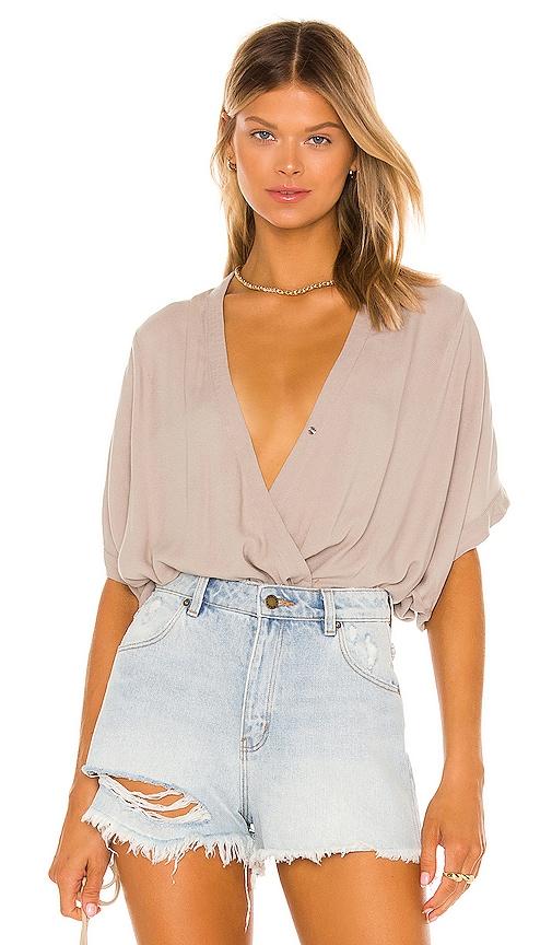 bobi beach crepe top in taupe. - size m (also in s)