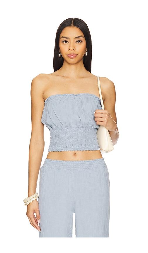 bobi beach strapless top in baby blue. - size l (also in xs, m, xl)