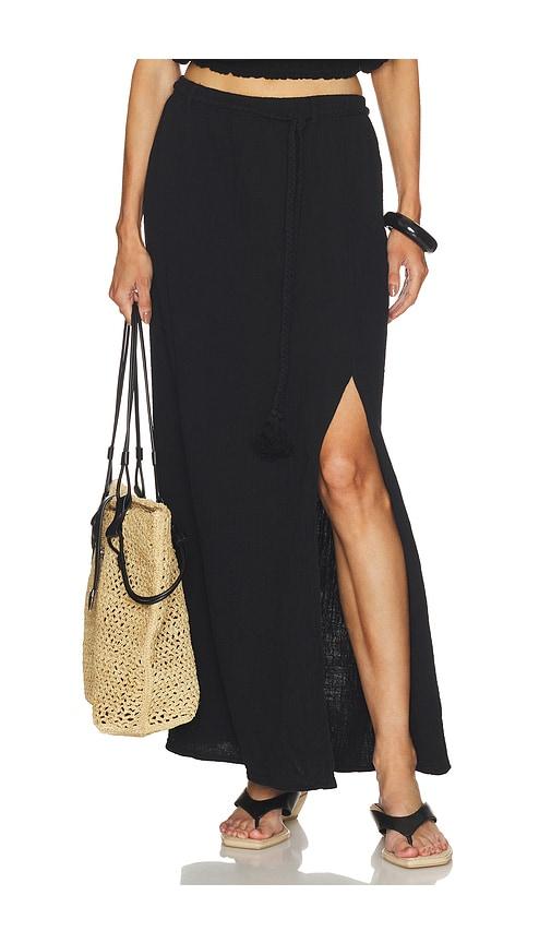 bobi belted maxi skirt in black. - size l (also in xs, s, m, xl)