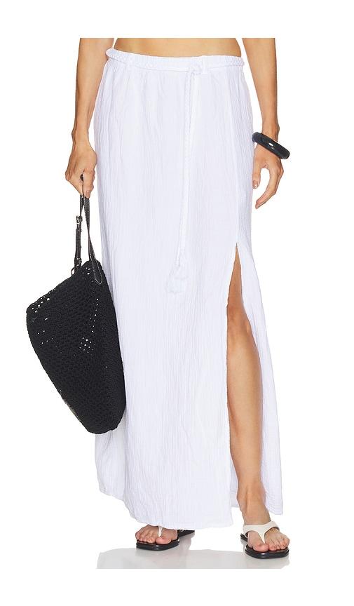 bobi belted maxi skirt in white. - size l (also in xs, s, m, xl)