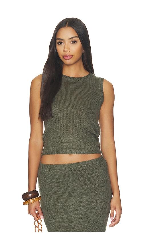 bobi blair sleeveless top in sage. - size l (also in m, s, xs)