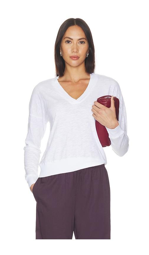 bobi deep vneck pullover in white. - size l (also in xs, s, m)