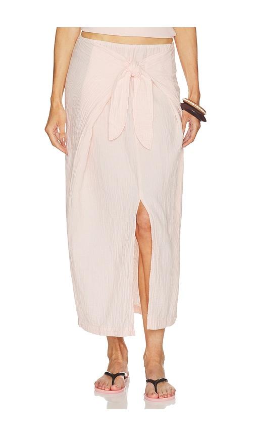 bobi faux sarong skirt in pink. - size l (also in m, s, xl, xs)