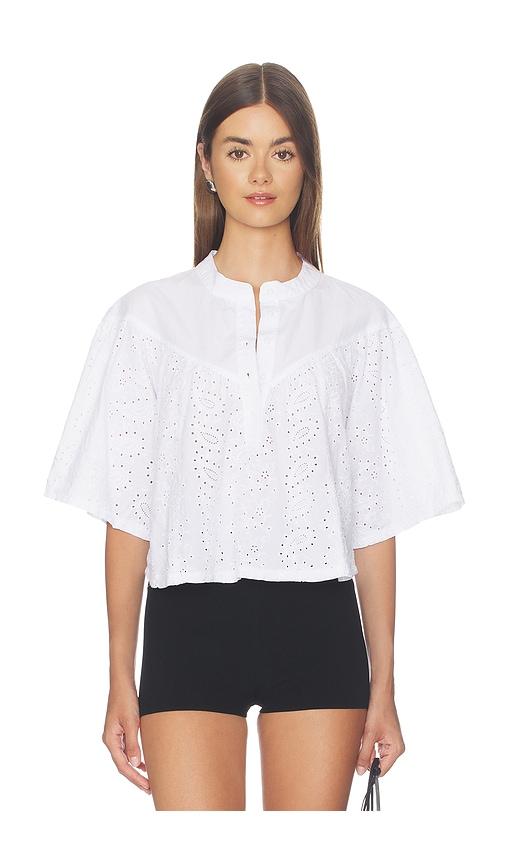 bobi faye boho henley in white. - size l (also in m, s, xs)
