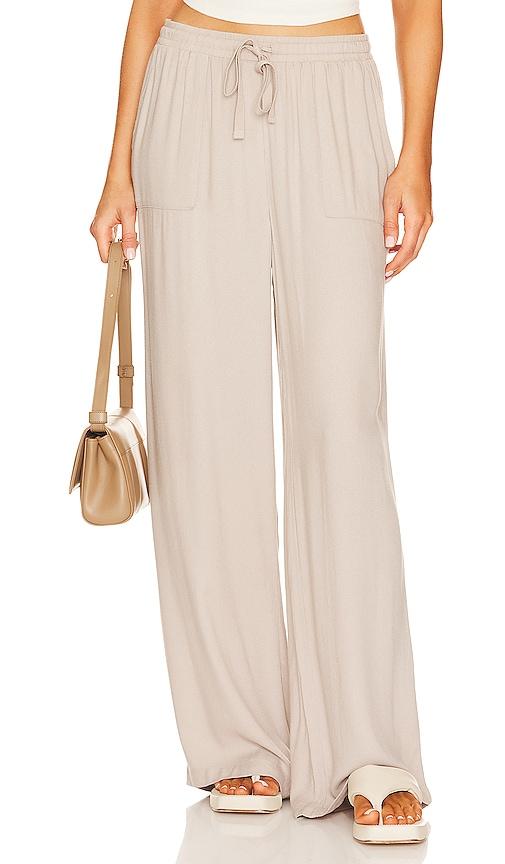 bobi high waist pant in taupe. - size m (also in xs, s, xl)
