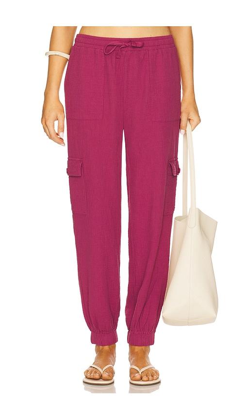 bobi jogger pants in wine. - size s (also in xs)