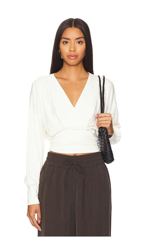 bobi long sleeve blouse in cream. - size m (also in l, s)