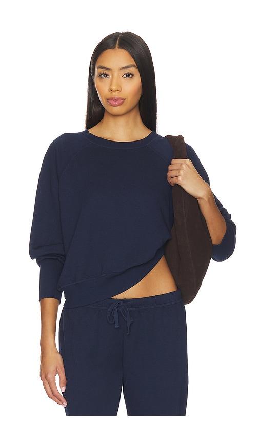 bobi long sleeve raglan sweatshirt in navy. - size s (also in xs)