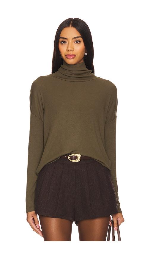 bobi long sleeve turtleneck in olive. - size m (also in xs)